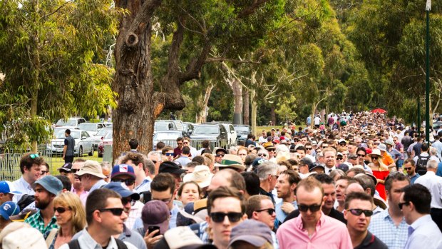 Crowds pour into the MCG for the Boxing Day Test.