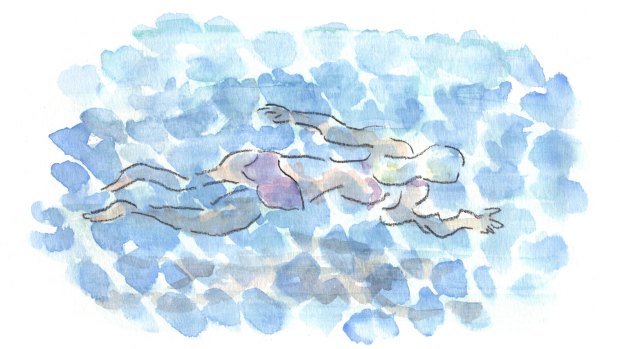 Trying out your freestyle in the refreshing blue waters of your local outdoor pool is a summer ritual. Illustration: Oslo Davis