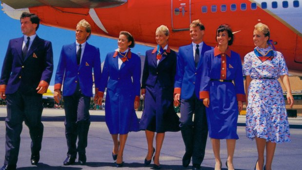Qantas Yves St Laurent uniforms, circa 1980s.