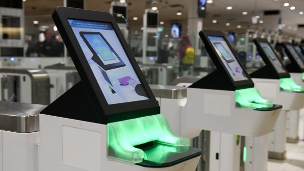 SmartGate passport detection technology at Sydney Airport.