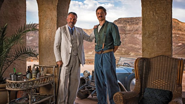 Sam Neill (left) as Lord Carnarvon and Max Irons as Howard Carter in <i>Tutankhamun</i>.