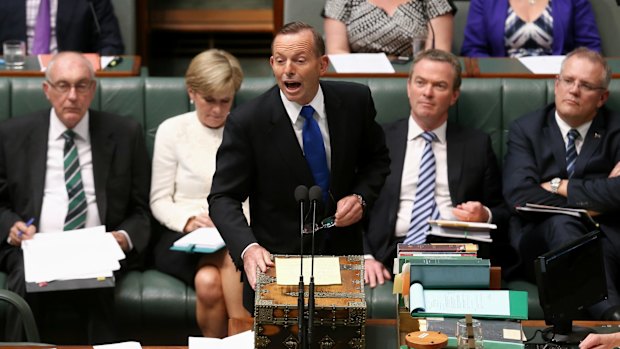 Prime Minister Tony Abbott during question time on Monday.