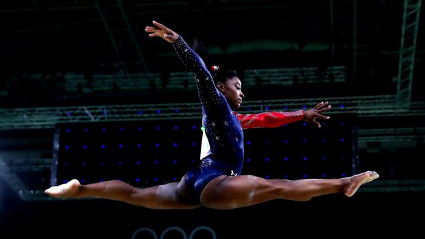 Simone Biles of the US competes in Artistic Gymnastics on Day 2 of the Rio 2016 Olympic Games. 