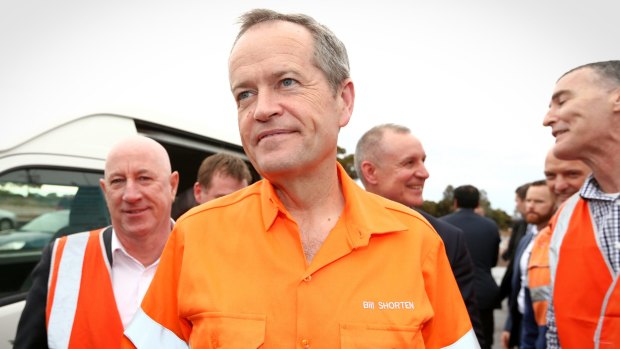 Opposition Leader Bill Shorten during a visit to Whyalla in South Australia.