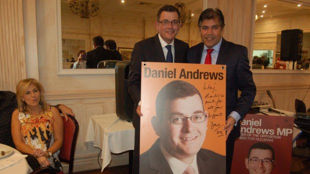 Cr Khan with Daniel Andrews. 