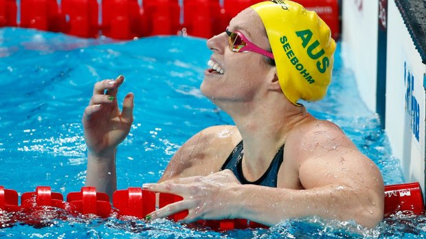 Medal hope: Emily Seebohm won the gold medal in the 200m backstroke at the FINA World Championships in August.