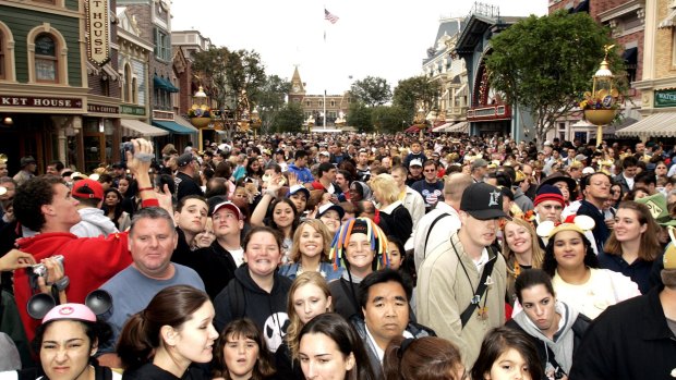 Disneyland stops selling tickets when it reaches capacity.
