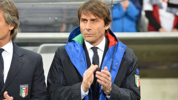 Pressure on: Italy coach Antonio Conte prior to a friendly between Germany and Italy in Munich last month.