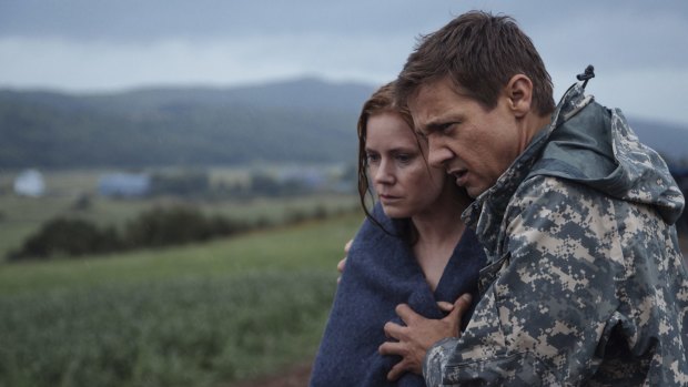 Amy Adams and Jeremy Renner in <i>Arrival</i>.