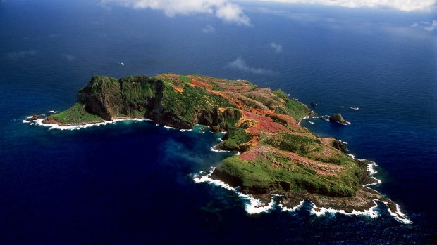 An aerial view of Phillip Island, near Norfolk Island. 