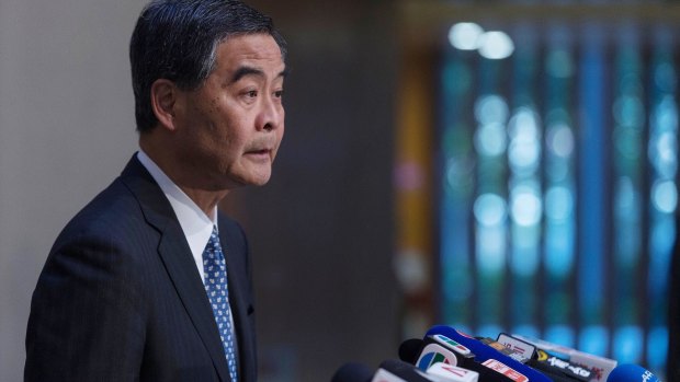 Leung Chun-ying, Hong Kong's chief executive, speaks during a news conference in Hong Kong, China, on Friday.