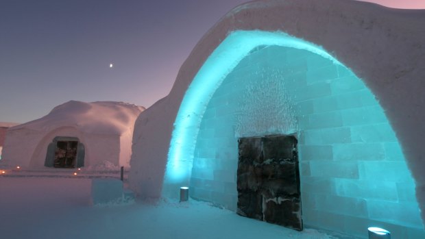 Entrance to Icehotel Sweden.