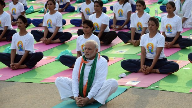 Indian Prime Minister Narendra Modi surprised everyone by joining one of the mass sessions for International Yoga Day. 