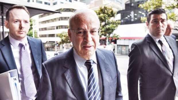 Eddie Obeid at the Downing Centre Local Court where he is facing charges in relation to evidence presented at ICAC today.