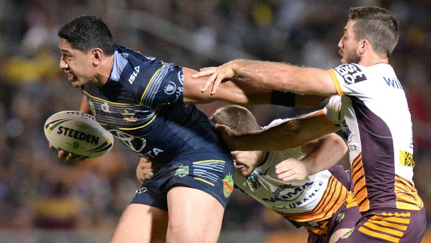 Jason Taumalolo of the Cowboys was almost a one-man forward pack against the Broncos.