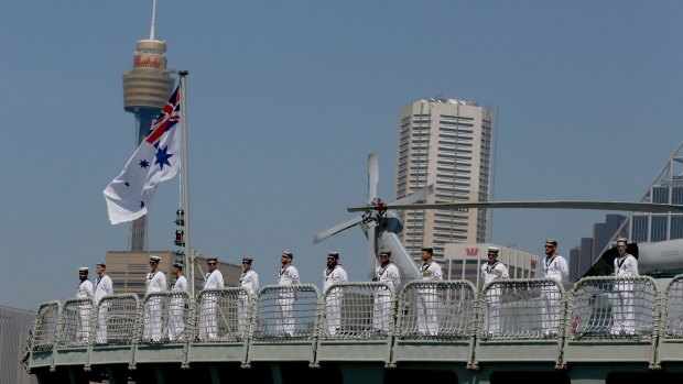 HMAS Success departs Garden Island or a six-month deployment to the Middle East.