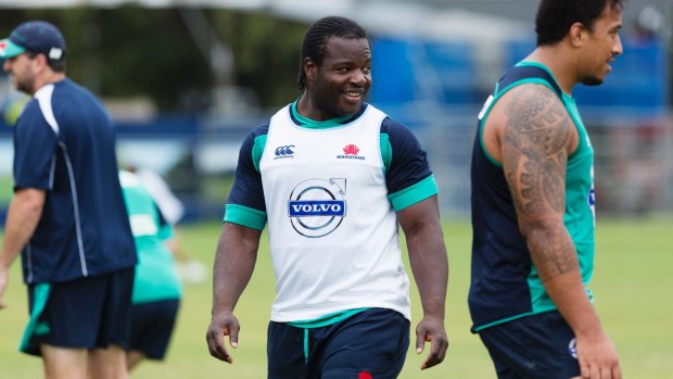 Committed: Thierry Marcial Kounga Kuate’s attitude has impressed Waratahs coach Michael Cheika.