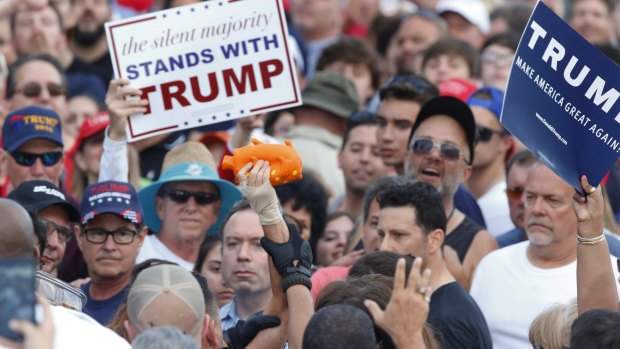 Trump supporters in Boca Raton, Florida, on Sunday. 