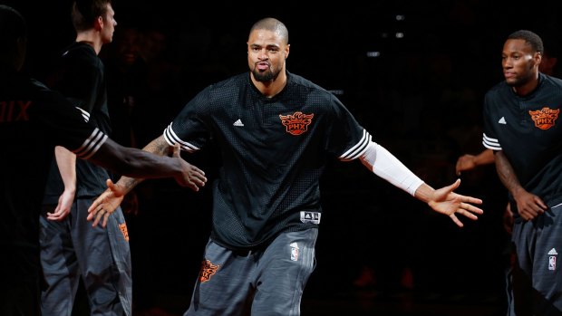 From Dallas to Phoenix: Tyson Chandler runs out for the Suns in the pre-season.