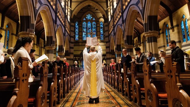 A candlelight Easter Sunday Service was held at St Paul's Cathedral in Melbourne.