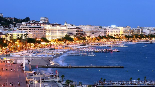 La Croisette, Cannes' curving two-kilometre promenade.