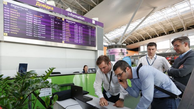 June 2017: employees at Boryspil airport in Kiev struggle to counter data-scrambling software that caused disruption across Europe but hit Ukraine especially hard.