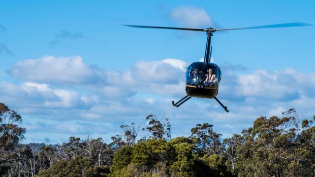 Arriving by helicopter makes for a dramatic entrance.