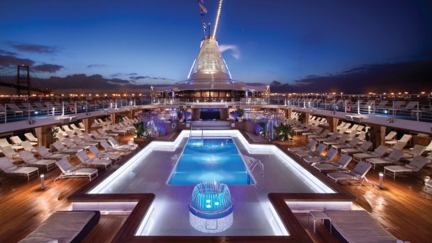 The pool deck on Oceania Cruises' Marina.