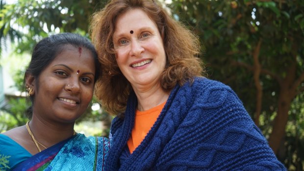 Danielle Chiel with one of her artisans in India.