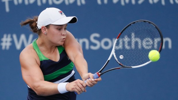 Ash Barty recorded her first top five win over Karolina Pliskova in Wuhan.