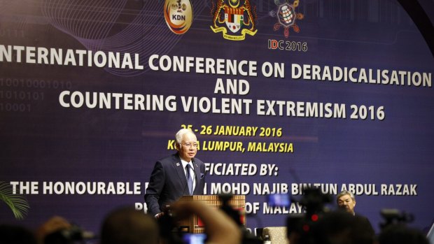 Malaysian Prime Minister Najib Razak used his opening speech at the Kuala Lumpur conference to defend the country's strict security laws.
