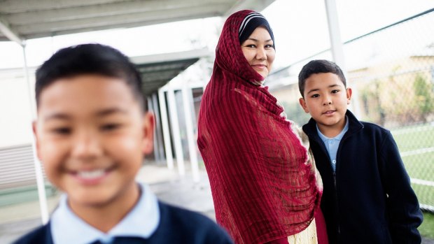 Shahida Doostizadah says her sons Hur, 9 (left), and Mubashar, 10, are getting top marks at Dandenong North Primary School.