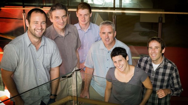 The Monash LIGO team, (from left) Paul Lasky; Yuri Levin; Chris Whittle; Duncan Galloway; Letizia Sammut; Eric Thrane.