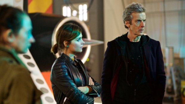 Jenna Coleman as Clara and Peter Capaldi as the Doctor in Doctor Who.