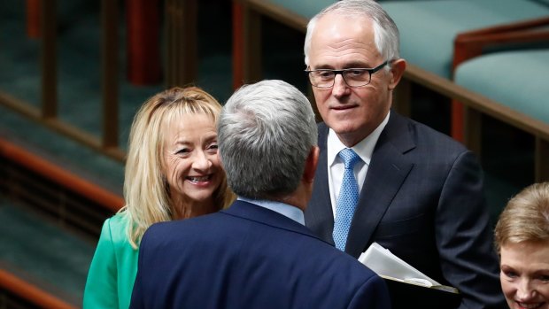 Chief Government Whip Nola Marino and Prime Minister Malcolm Turnbull.