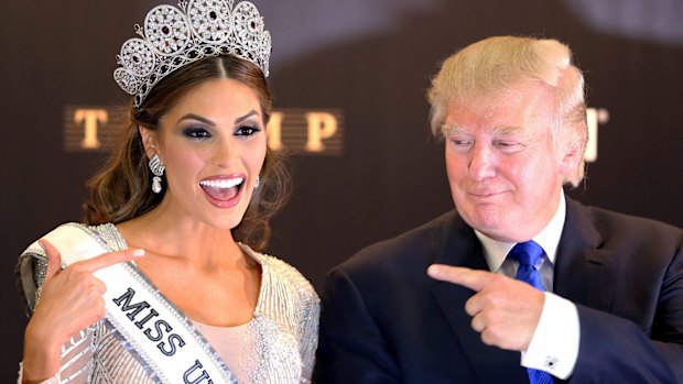 Miss Venezuela 2013, Gabriela Isler, poses with Miss Universe organiser Donald Trump after the Grand Finale held at the Crocus City hall in Moscow.