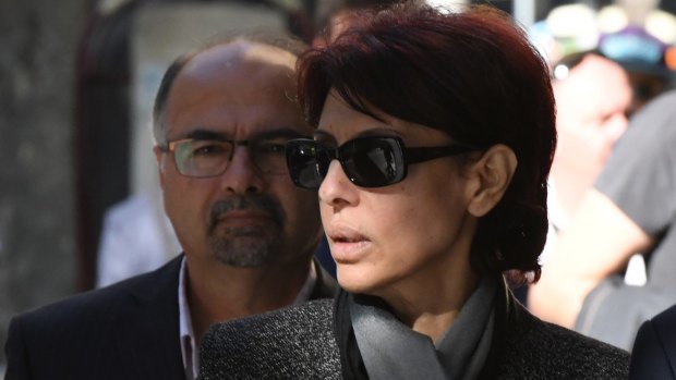 Former Australian of the Year finalist Eman Sharobeem arrives at the ICAC with her husband Haiman Hammo on Wednesday.