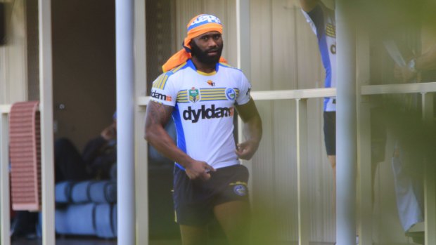 Controversial: Semi Radradra arrives at training with the Parramatta Eels on Friday morning.
