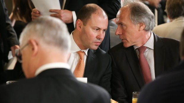 From left: Prime Minister Malcolm Turnbull, Energy Minister Josh Frydenberg and Chief Scientist Dr Alan Finkel in Canberra on Thursday.