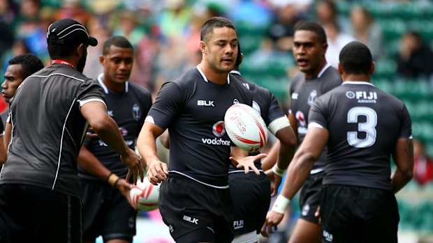 Short-lived stint: Jarryd Hayne with the Fijian rugby sevens side.