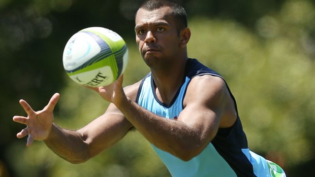 Having a crack at five-eighth: Kurtley Beale.