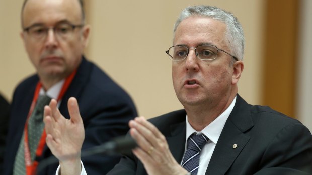 Fronting up: ABC managing director Mark Scott at the  Senate Estimates hearing in Canberra.