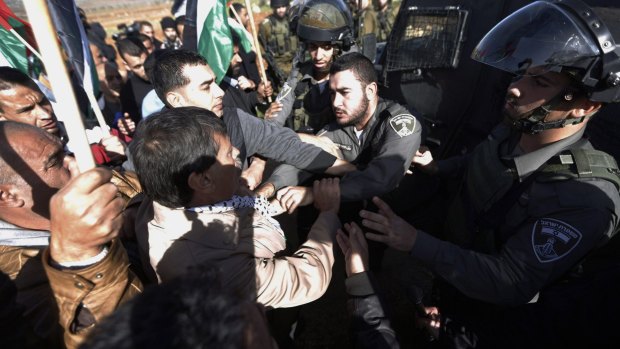 Ziad Abu Ein was pushed and shoved by Israel Defence Forces and border police.