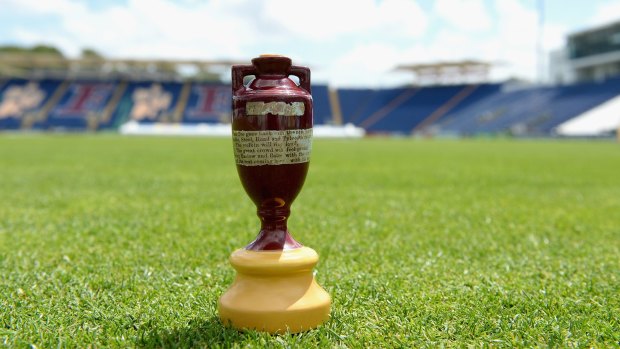 A replica Ashes urn 