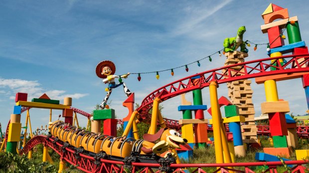 The Slinky Dog Dash at Toy Story Land.