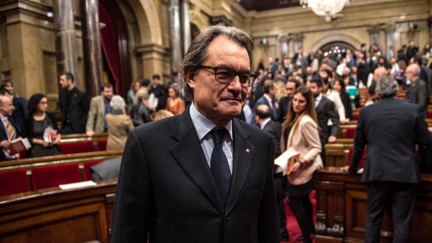 Acting President of Catalonia Artur Mas in parliament in Barcelona on Monday.