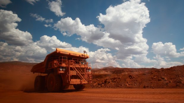 A driverless haul truck on the move in Western Australia's Pilbara.