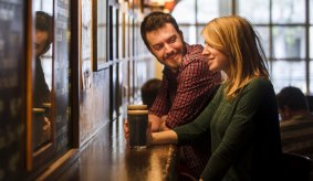 Andrew Deakins and Anna Trundle from Turner enjoy a Stout at the Wig & Pen.