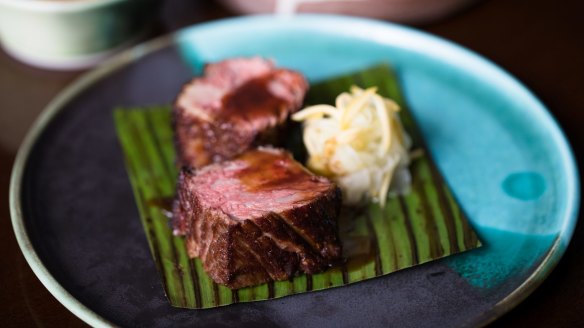Savoury full point: Char-grilled beef short rib, glistening with fat and flavour.