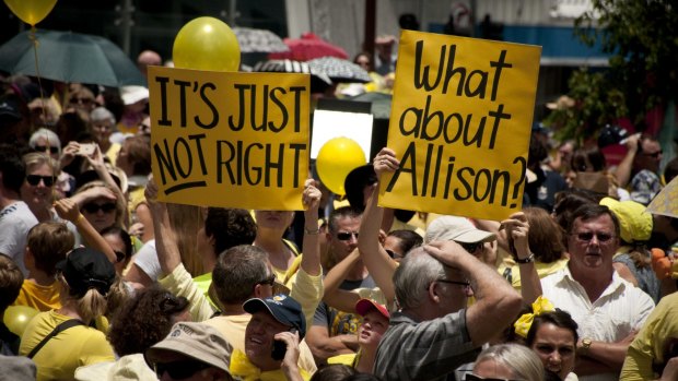Thousands attended a rally for Allison Baden-Clay in King George Square on Friday.